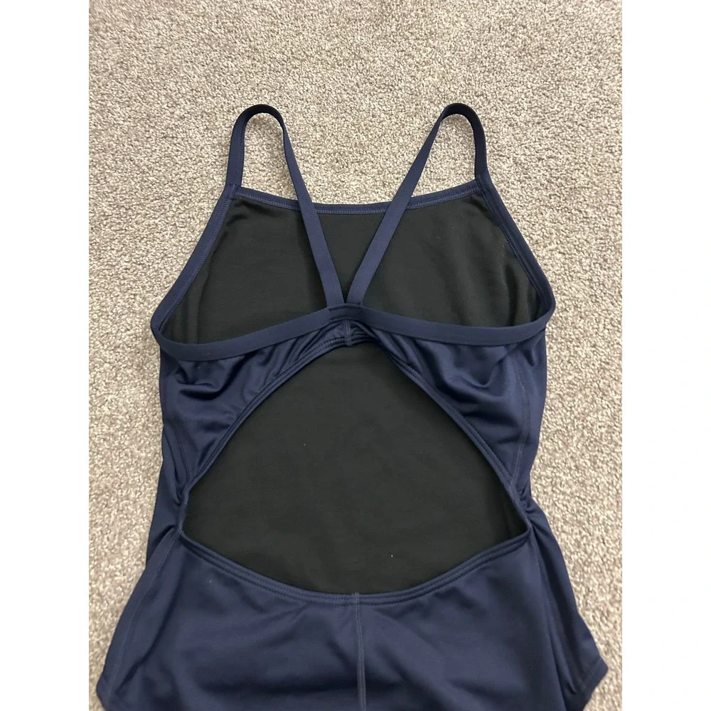 The Finals One Piece Swimsuit Womens 38L Navy Blue Excellent Racerback Athletic